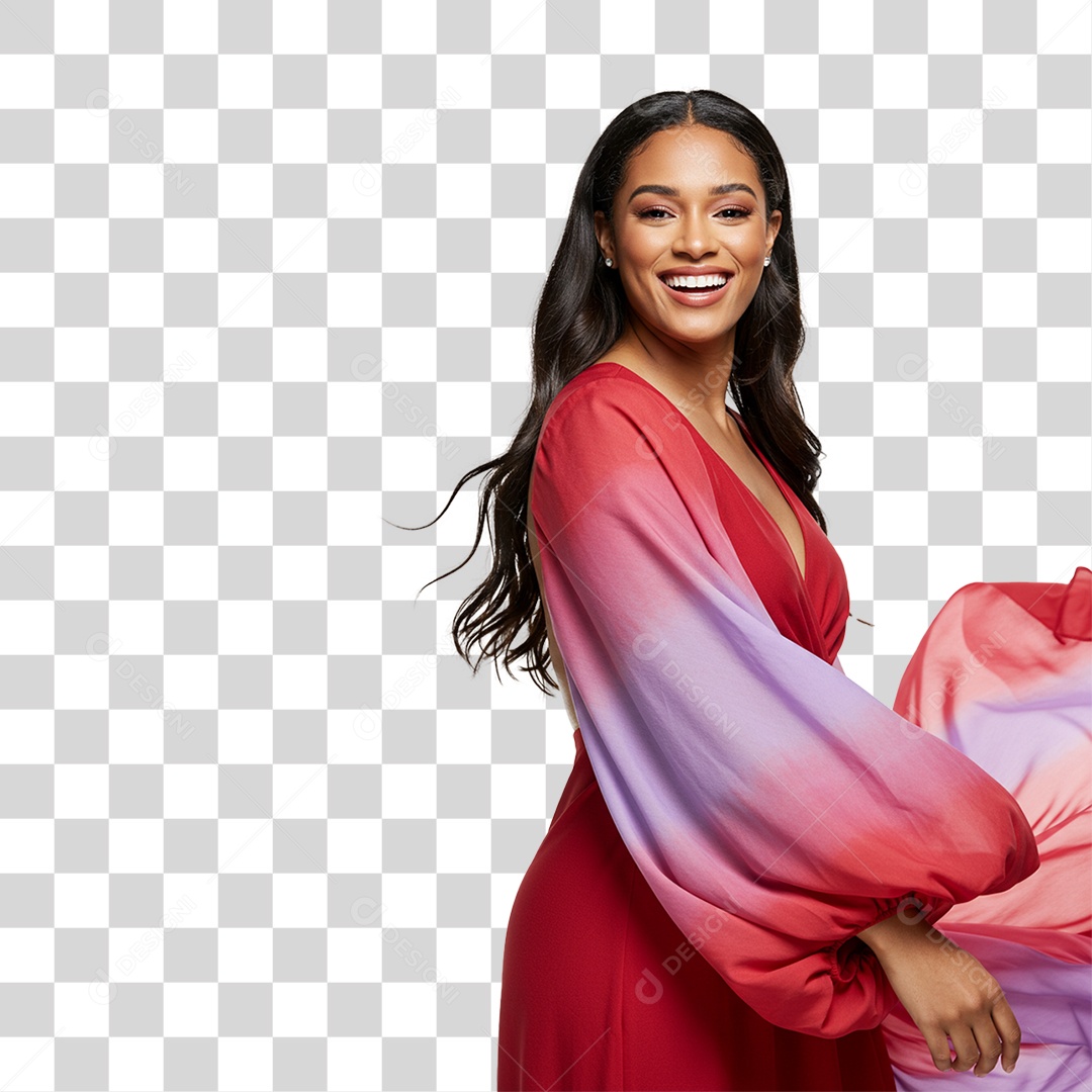 Mulher Feliz Sorrindo PNG Transparente