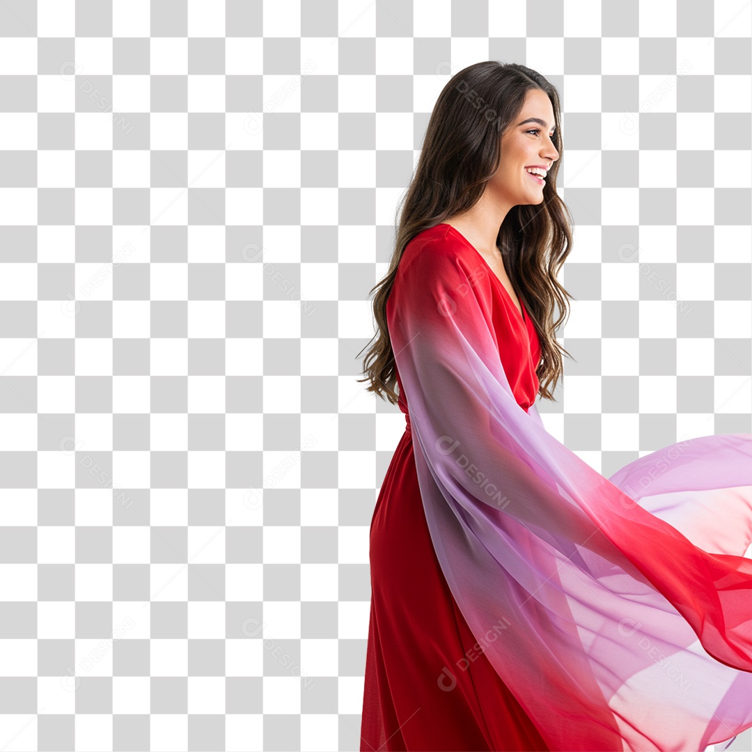 Mulher Feliz Sorrindo PNG Transparente