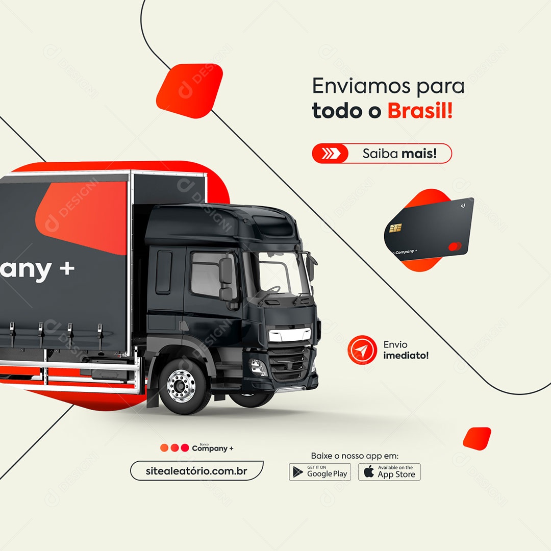 Banco Digital Cartões Enviamos para Todo Brasil Social Media PSD Editável
