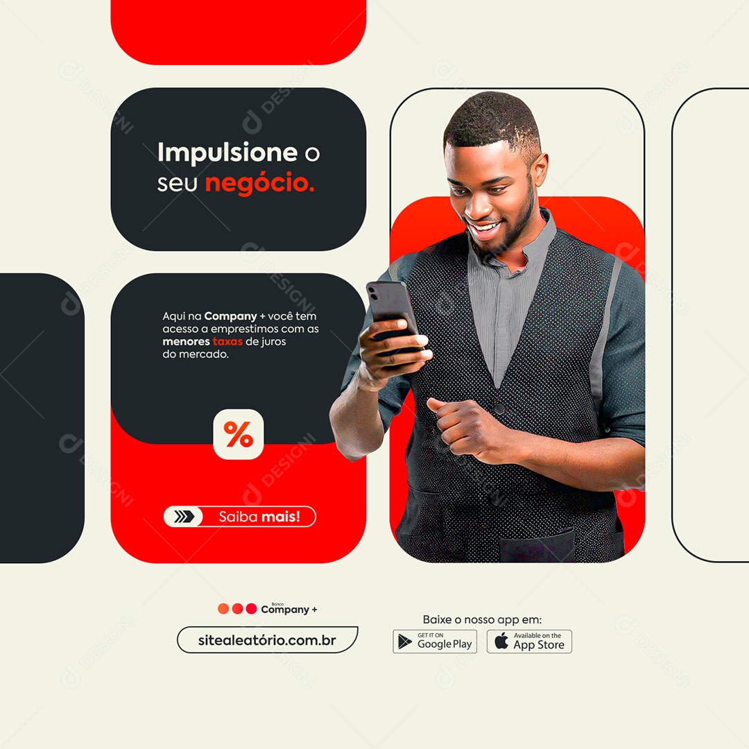 Banco Digital Impulsione o Seu Negócio Social Media PSD Editável