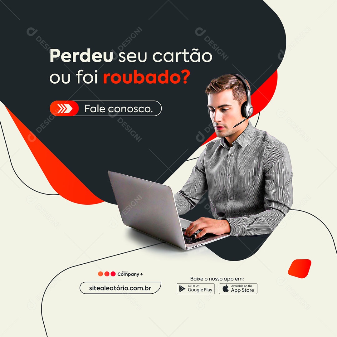 Banco Digital Fale Conosco Social Media PSD Editável