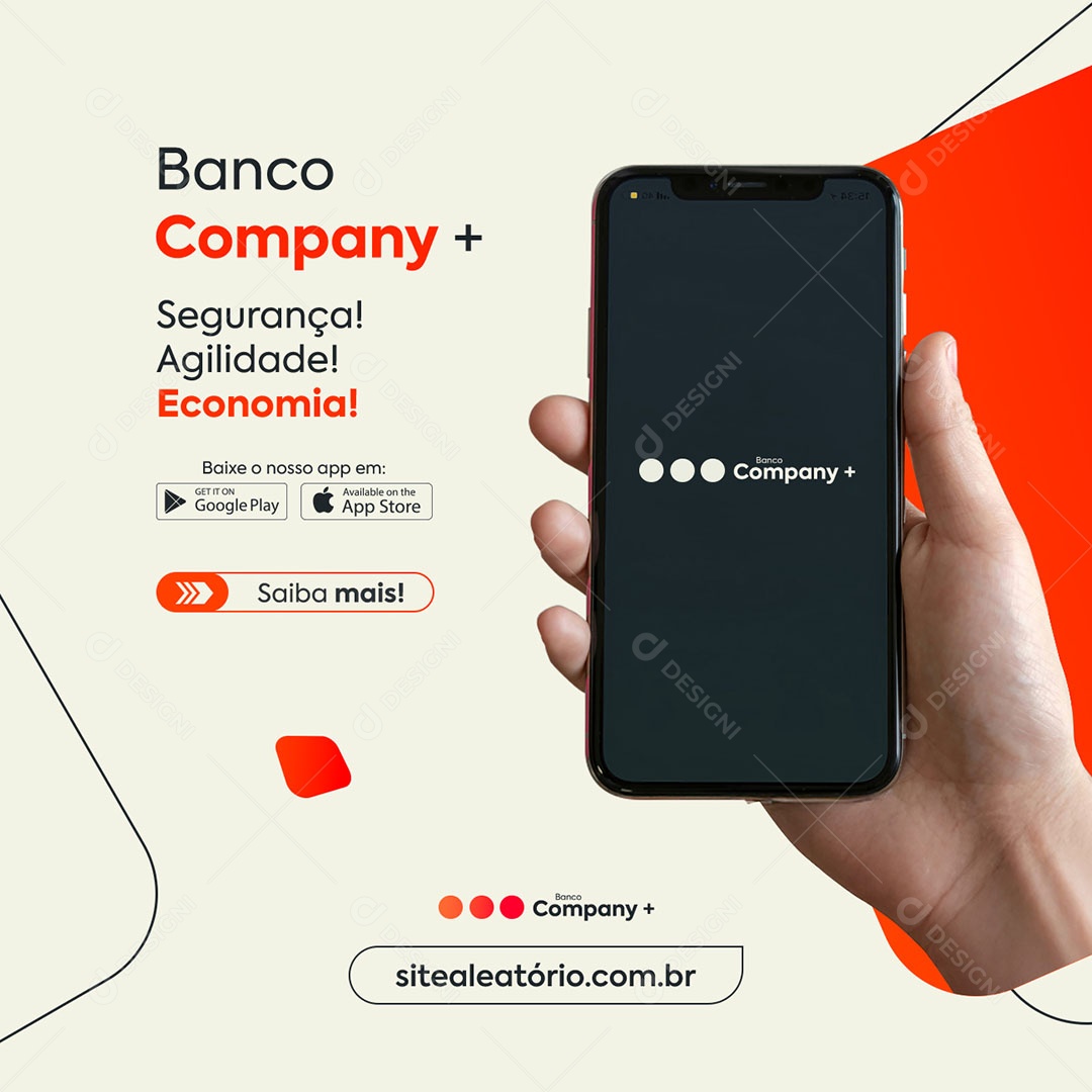 Banco Digital Segurança Agilidade Social Media PSD Editável