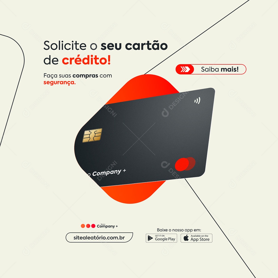 Banco Digital Solicite o Seu Cartão Social Media PSD Editável