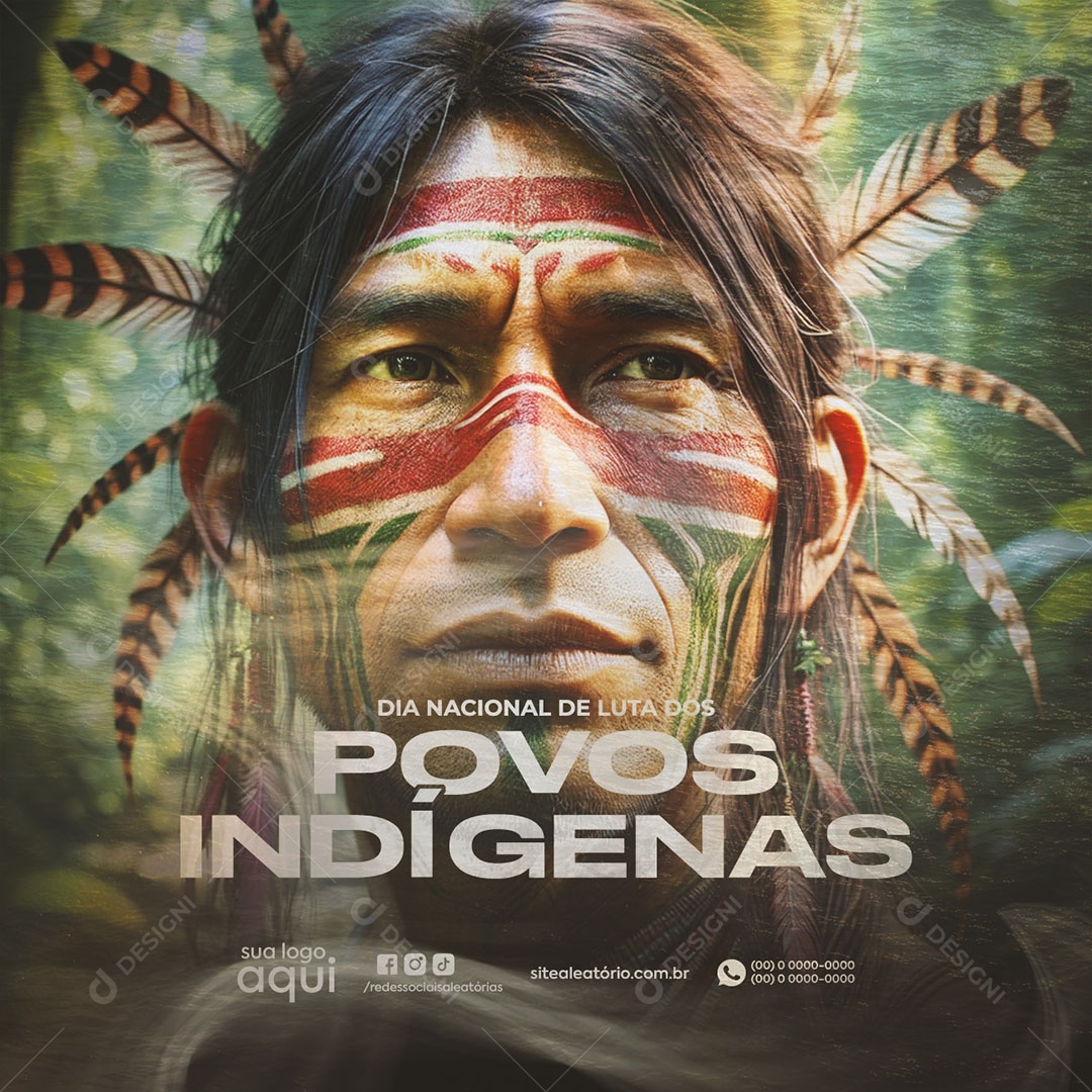 Dia Nacional de Luta dos Povos Indígenas 07 de Fevereiro Social Media PSD Editável