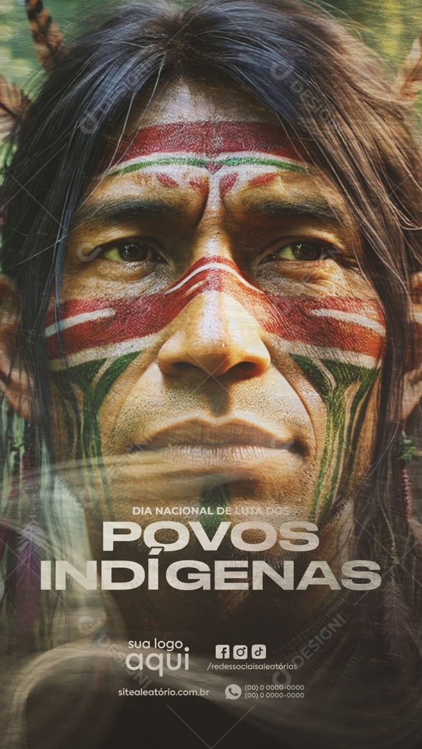 Story Dia Nacional de Luta dos Povos Indígenas 07 de Fevereiro Social Media PSD Editável