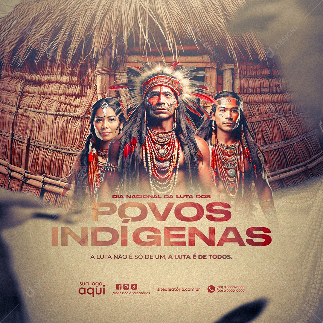 Dia Nacional de Luta dos Povos Indígenas 07 de Fevereiro Social Media PSD Editável