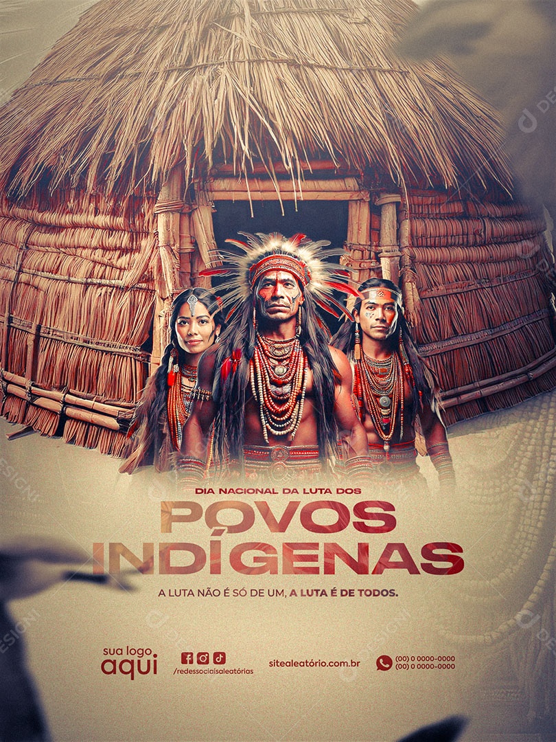 Dia Nacional de Luta dos Povos Indígenas 07 de Fevereiro Social Media PSD Editável