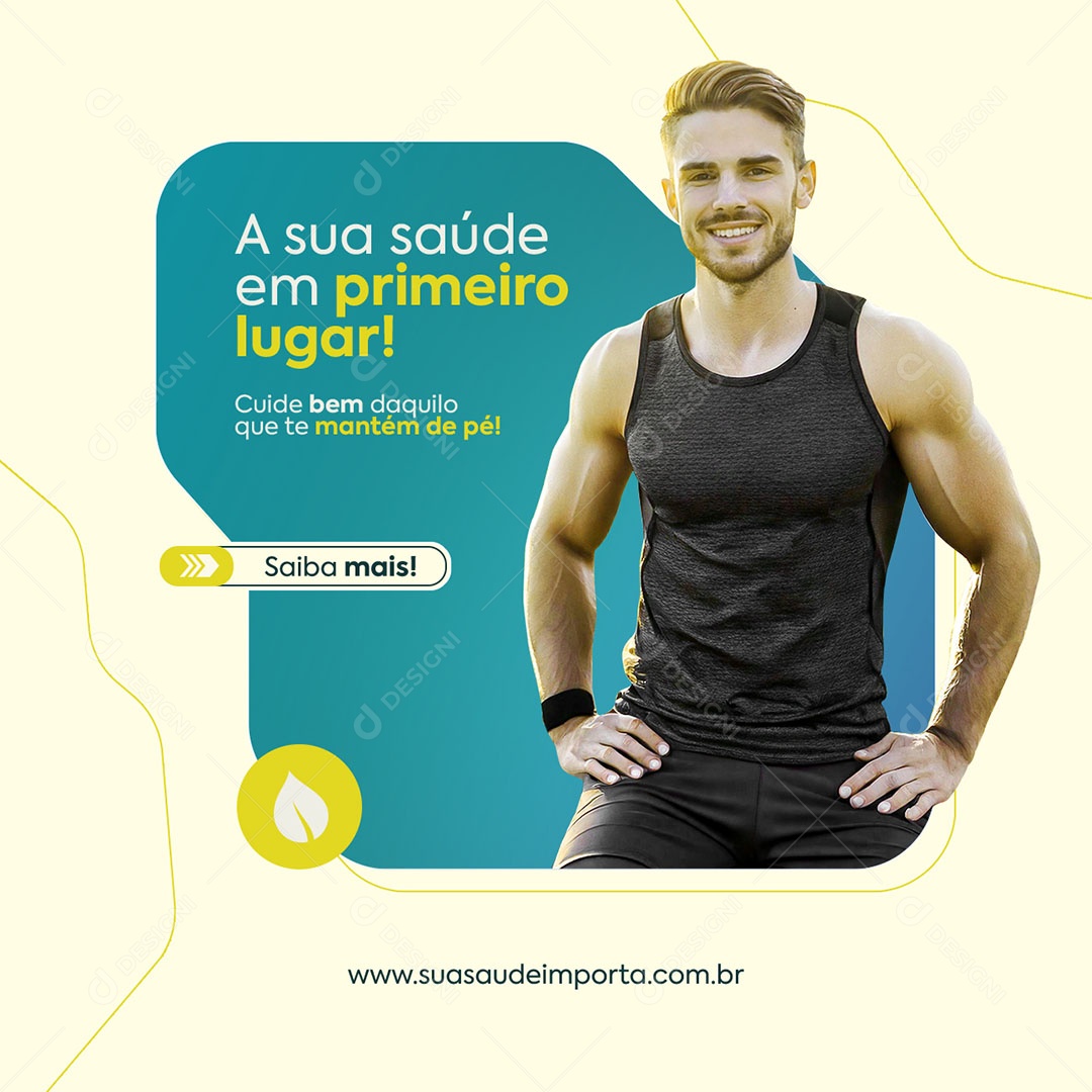 Convênio Médico Sua Saúde em Primeiro Lugar Social Media PSD Editável