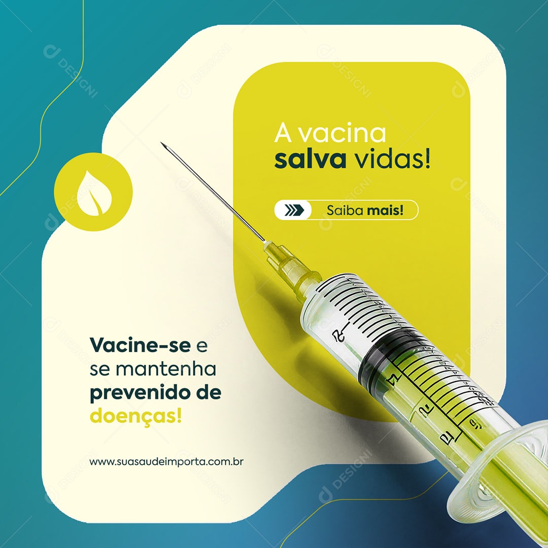 Convênio Médico A Vacina Salva Vidas Social Media PSD Editável