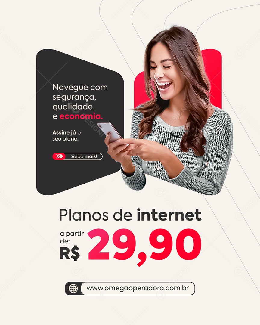 Operadora de Celular Navegue com Segurança Social Media PSD Editável