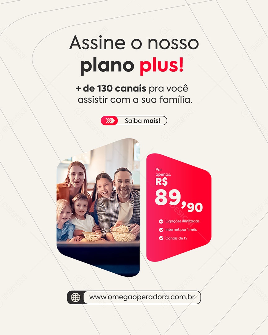 Operadora de Celular Assine o nosso Plano Plus Social Media PSD Editável