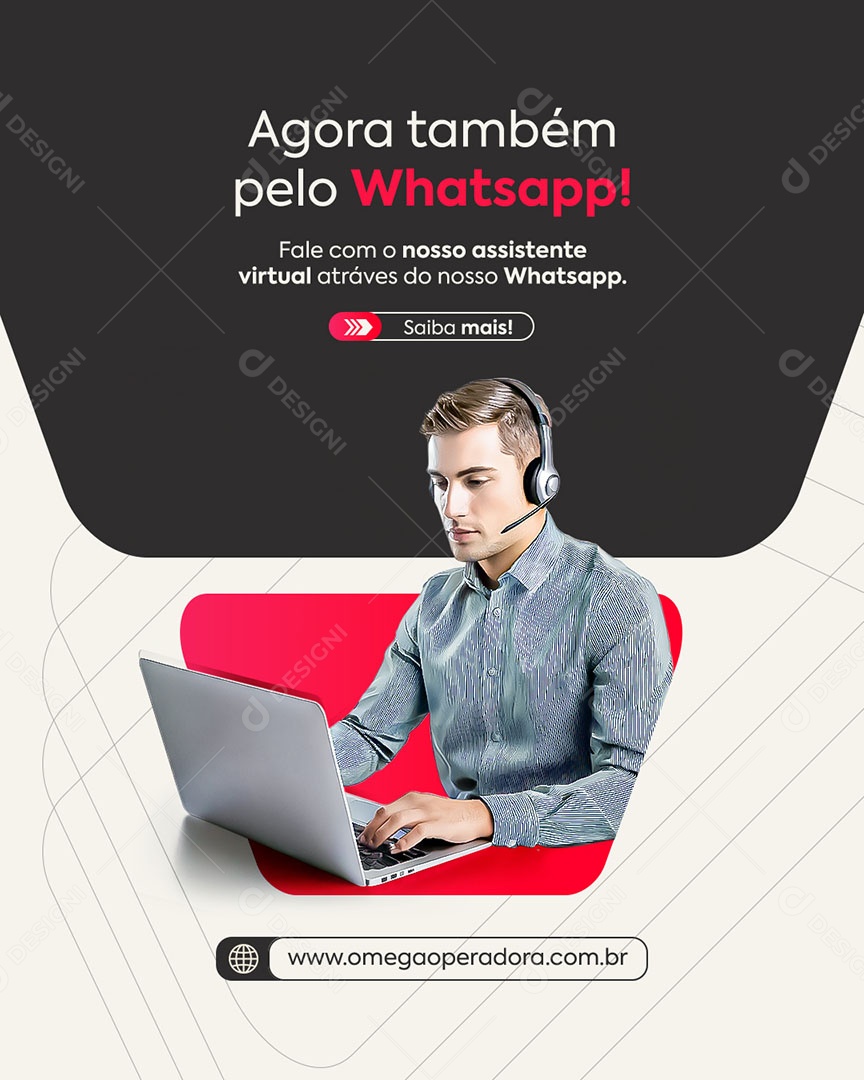 Operadora de Celular Fale com o Nosso Assistente Social Media PSD Editável