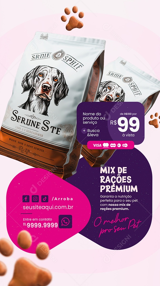 Story Pet Shop Mix de Rações Premium Social Media PSD Editável