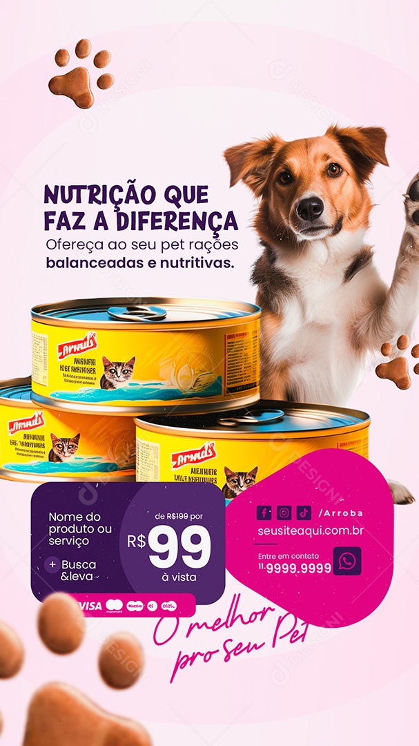Story Pet Shop Nutrição Que Faz a Diferença Social Media PSD Editável