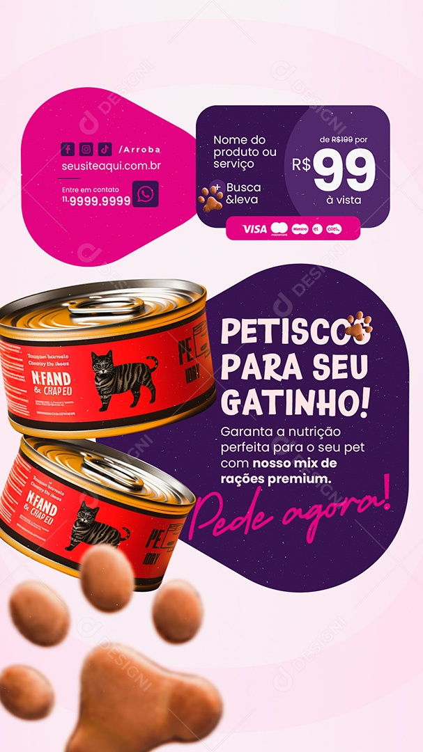 Story Pet Shop Petiscos para Seu Gatinho Social Media PSD Editável