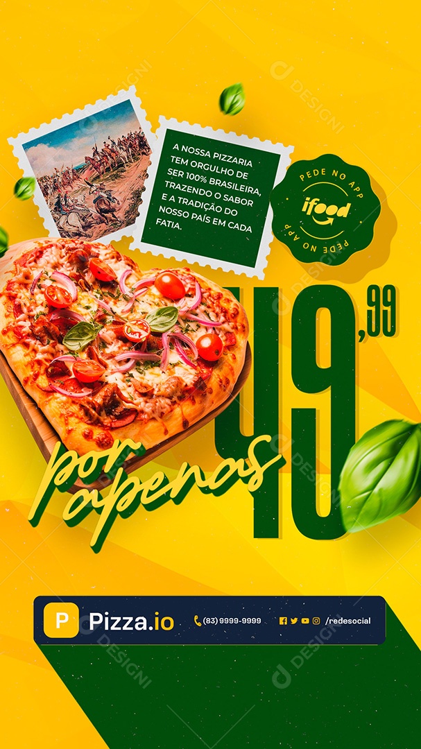 Story Pizzaria Pede no App Ifood Social Media PSD Editável