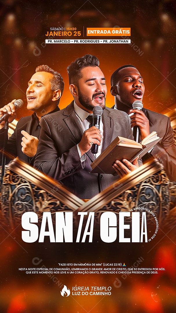 Story Flyer Gospel Santa Ceia Social Media PSD Editável