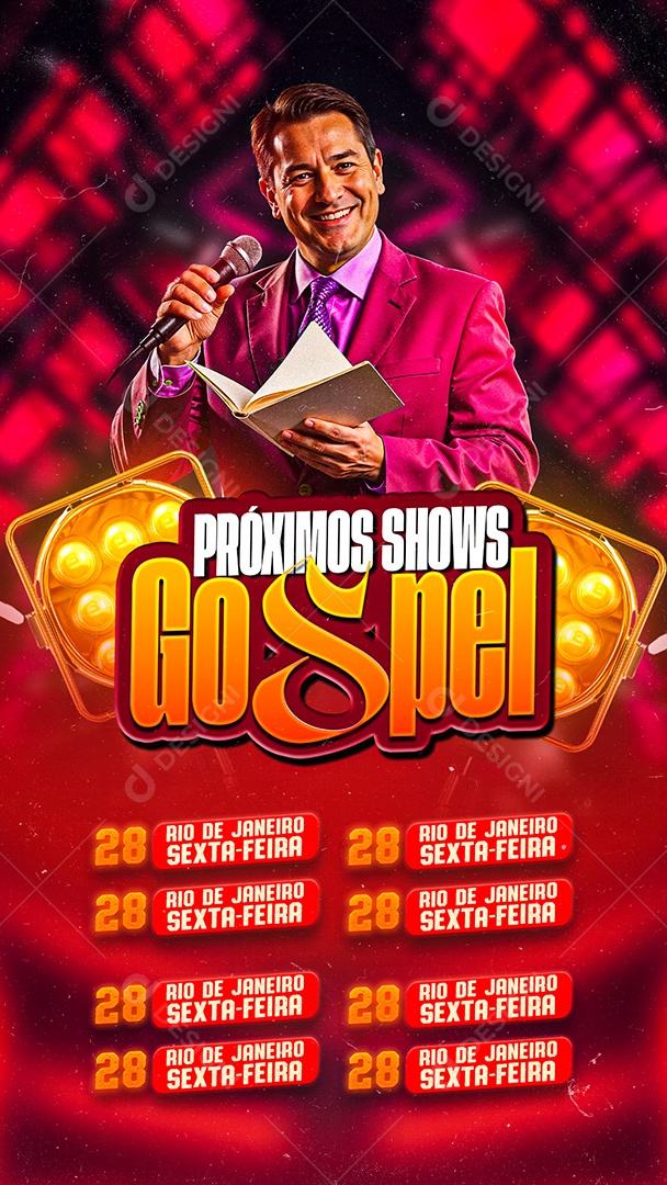 Story Flyer Próximos Shows Gospel Social Media PSD Editável