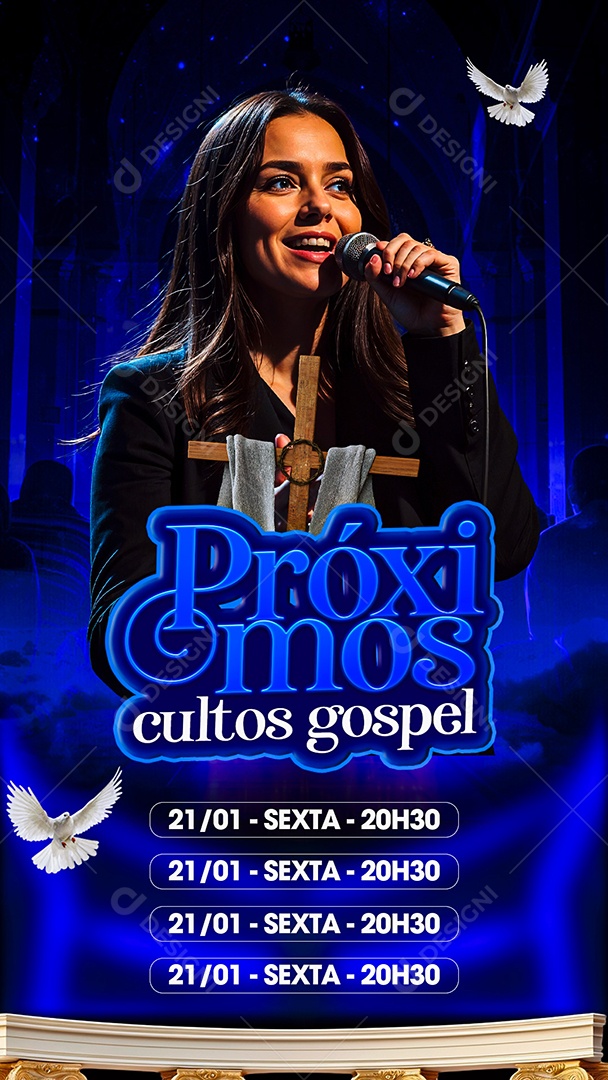 Story Flyer Próximos Shows Gospel Social Media PSD Editável