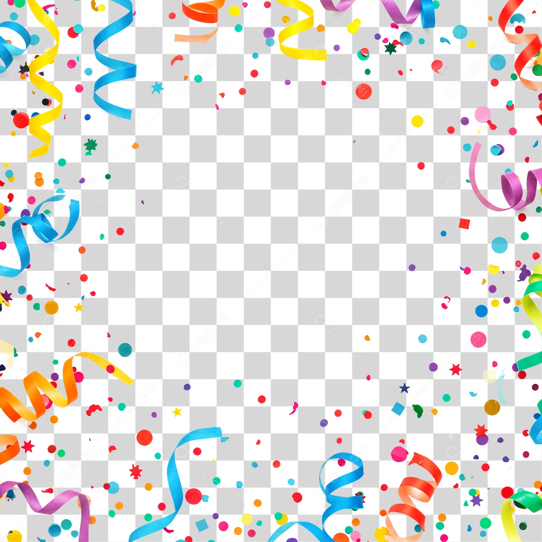 Fitas Confetes Coloridos PNG Transparente