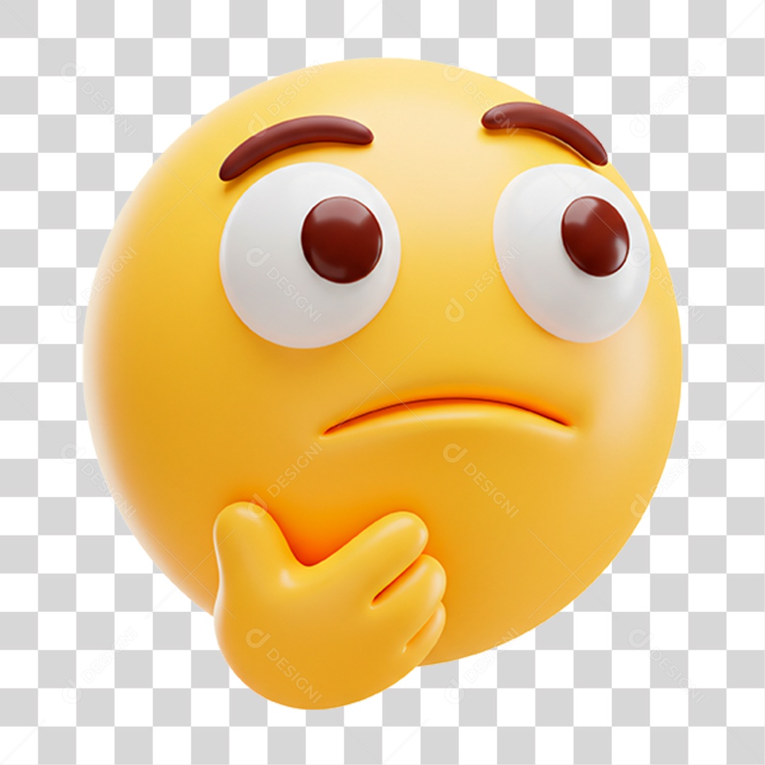 Emoji Pensativo PNG Transparente