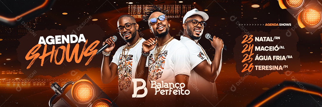 Carrossel Flyer Agenda Shows Social Media PSD Editável