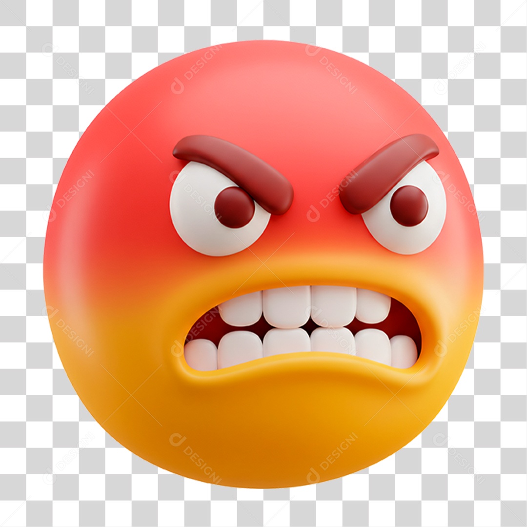 Emoji Zangado PNG Transparente