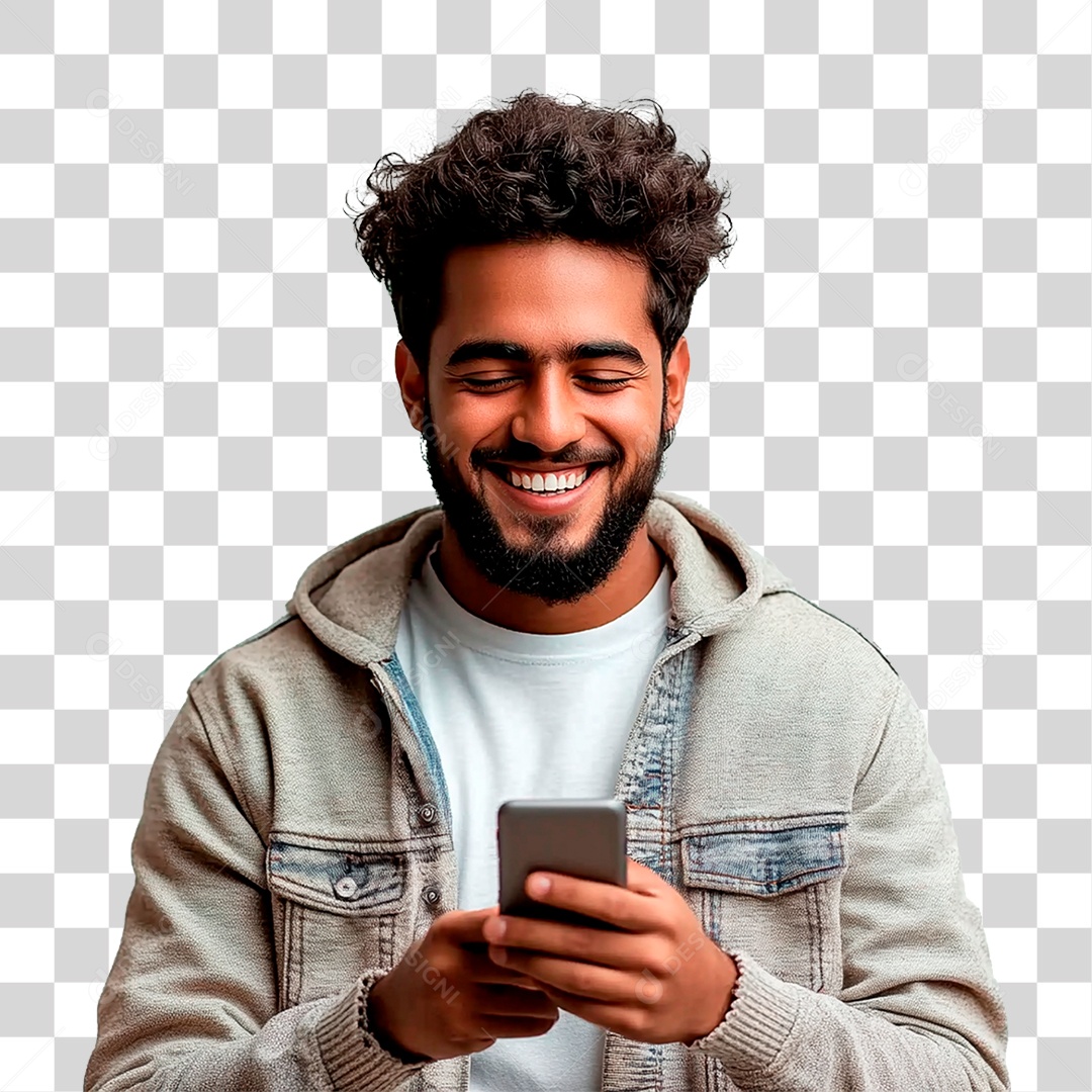 Homem Segurando Telefone PNG Transparente