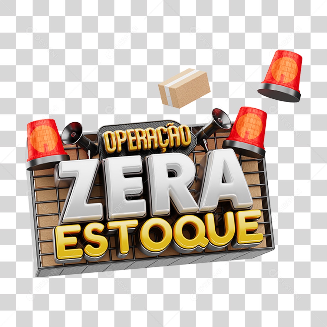 Selo 3D Operação Zera Estoque PNG Transparente
