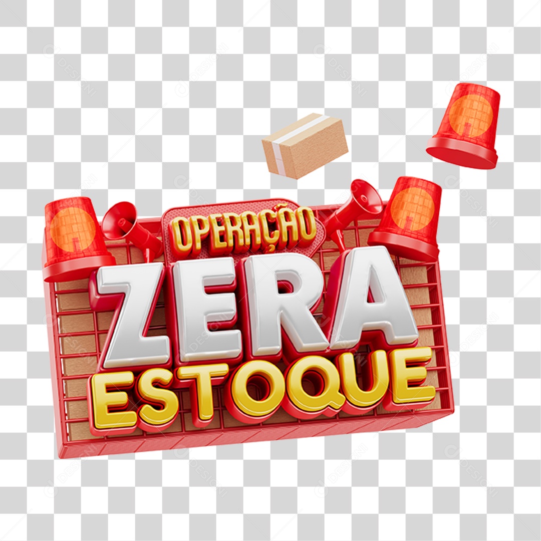 Selo 3D Operação Zera Estoque PNG Transparente