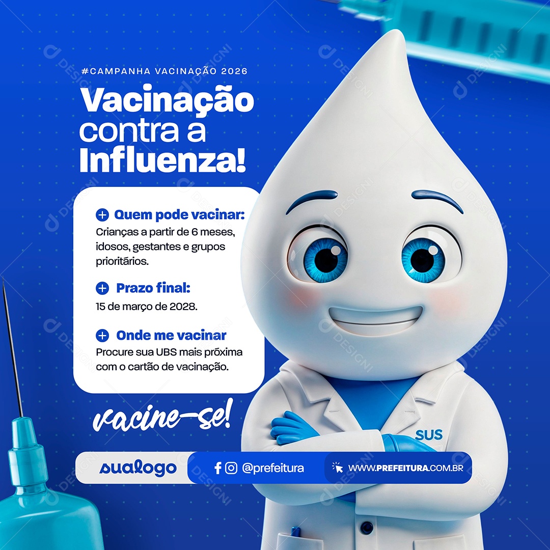 Campanha de Vacinação Social Media PSD Editável