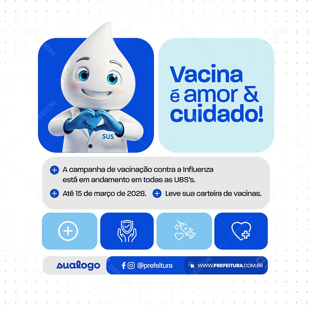 Campanha de Vacinação Social Media PSD Editável