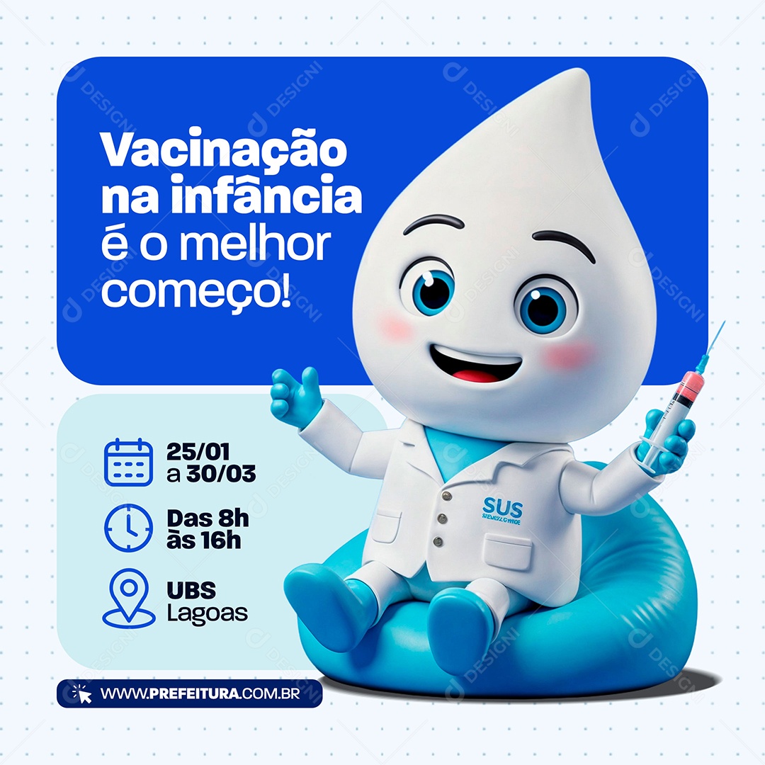Campanha de Vacinação Social Media PSD Editável