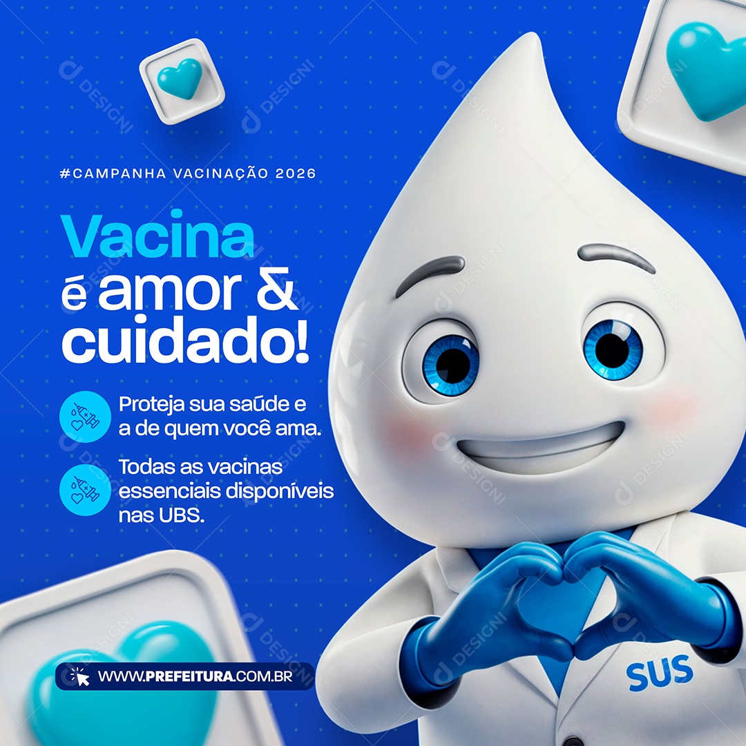 Campanha de Vacinação Social Media PSD Editável