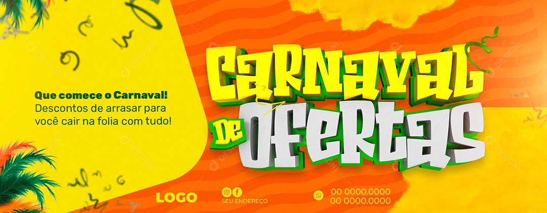 Banner Carnaval de Ofertas PSD Editável