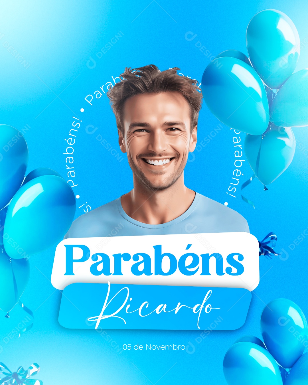 Parabéns Ricardo Media PSD Editável