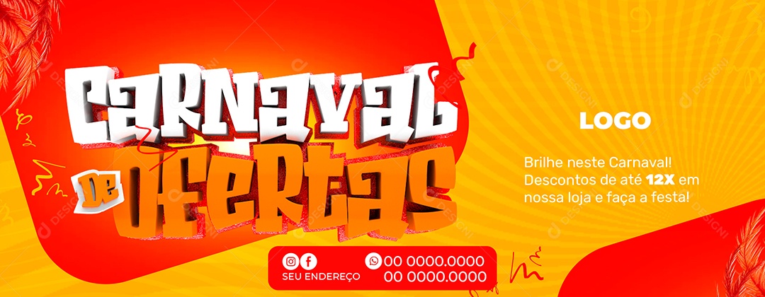 Banner Carnaval de Ofertas PSD Editável