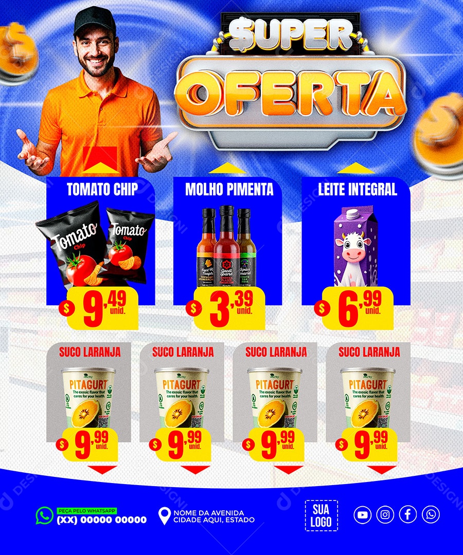 Super Oferta Supermercado Social Media PSD Editável