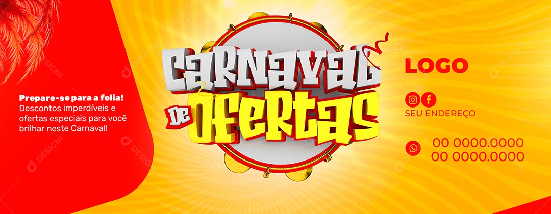 Banner Carnaval de Ofertas PSD Editável