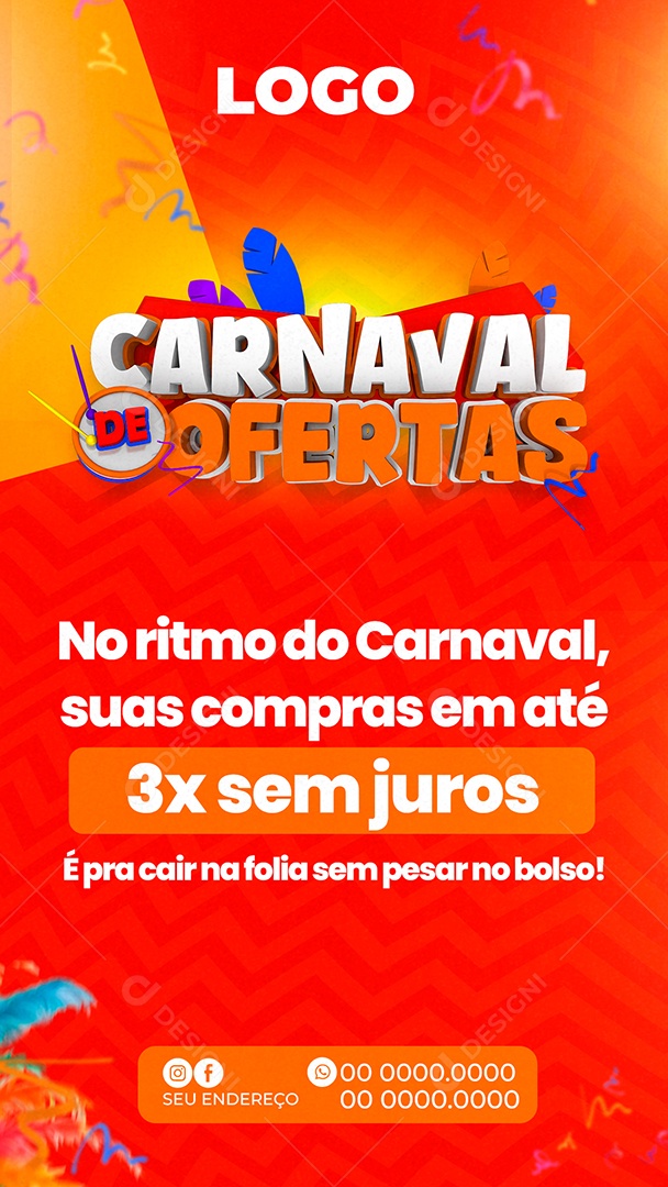 Story Carnaval de Ofertas Social Media PSD Editável
