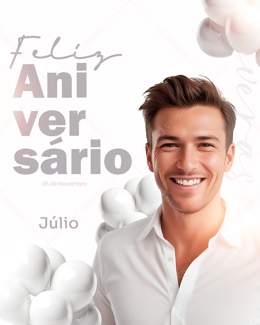 Feliz Aniversário Julio Social Media PSD Editável