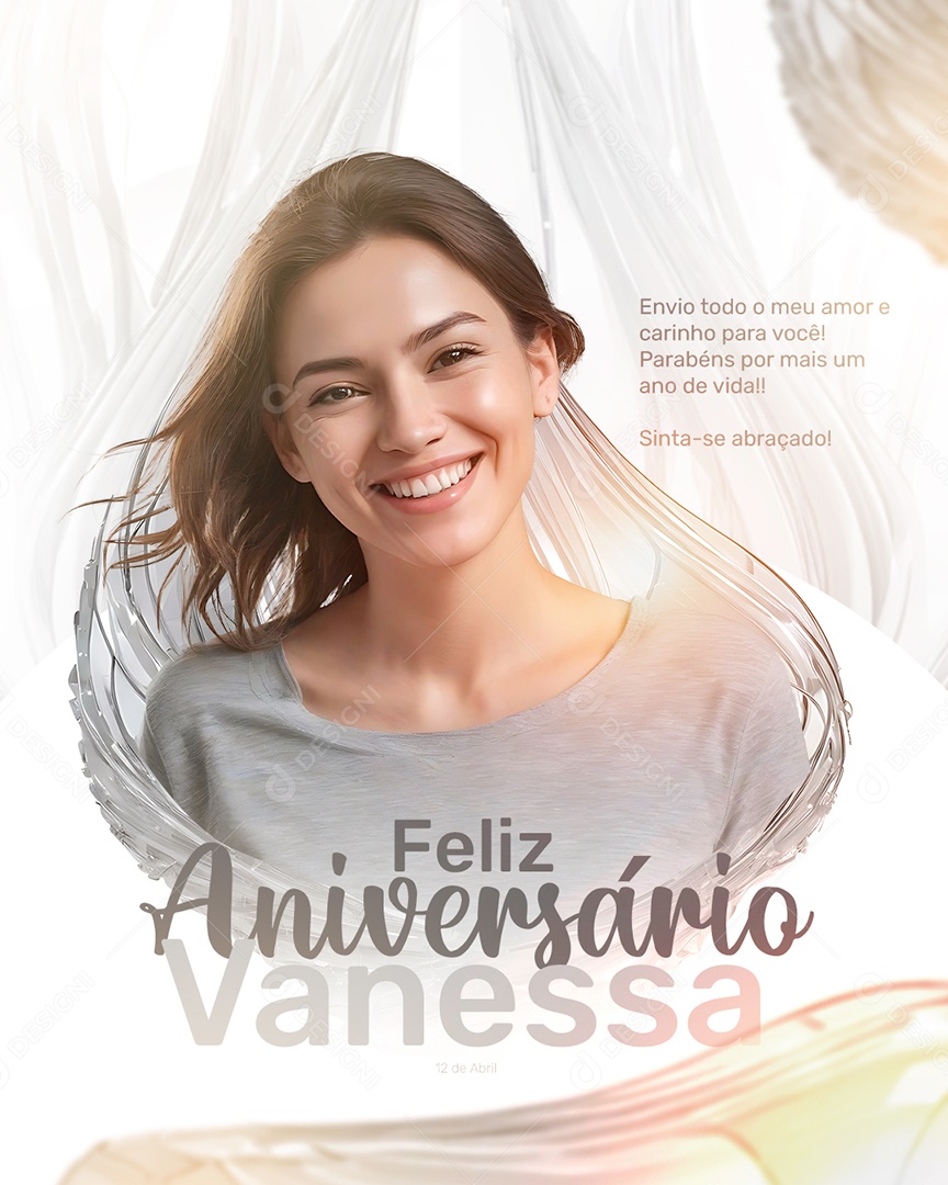 Feliz Aniversário Vanessa Social Media PSD Editável