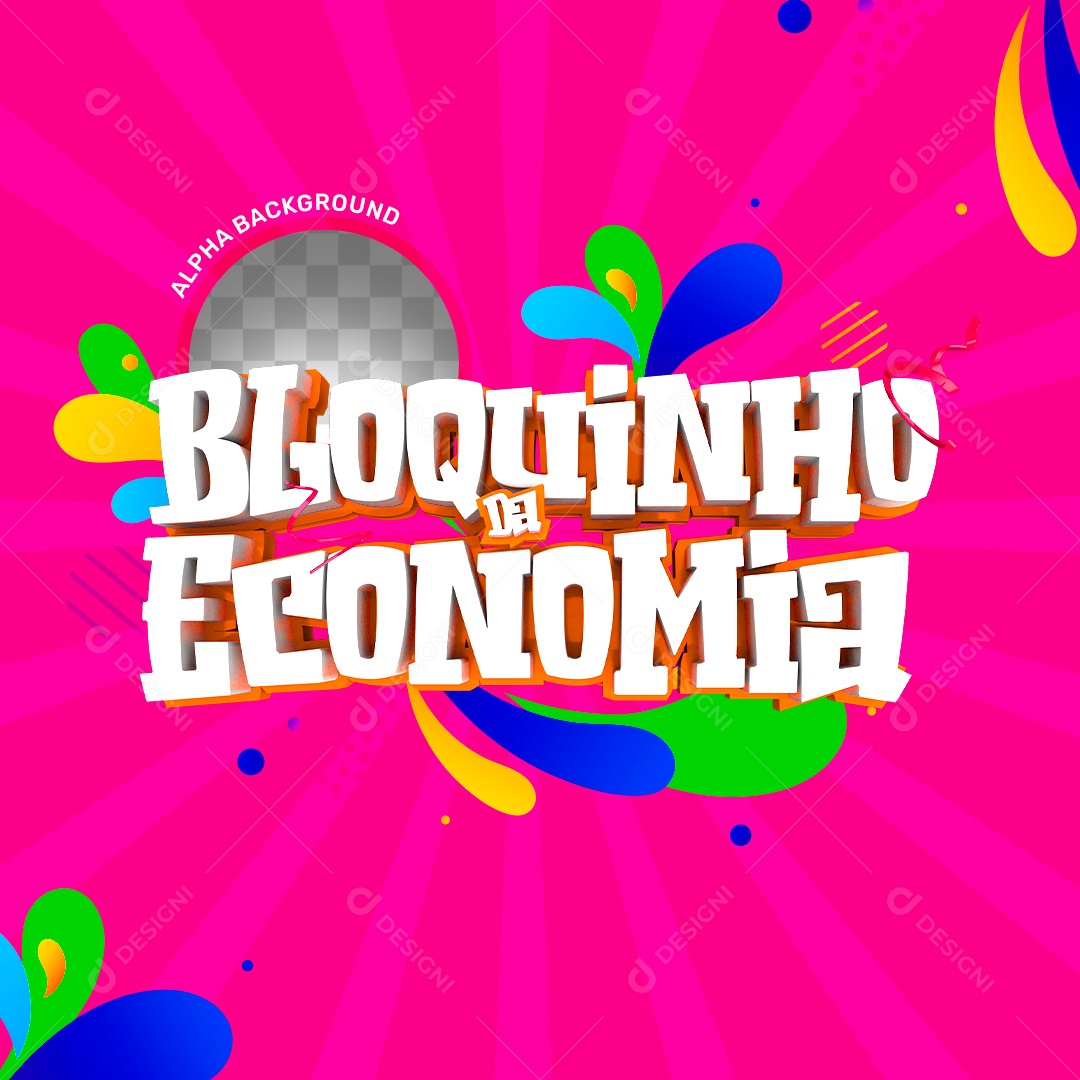 Bloquinhoda Economia Selo 3D Para Composição PSD