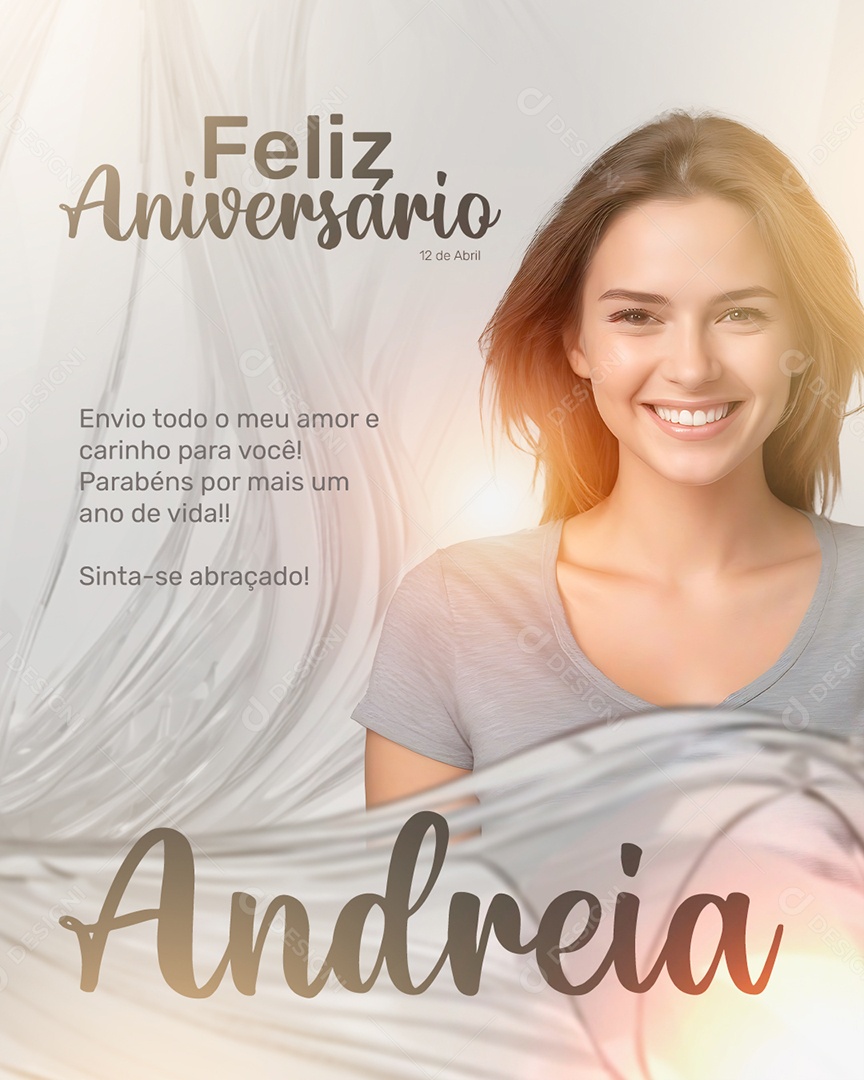 Feliz Aniversário Andreia Social Media PSD Editável