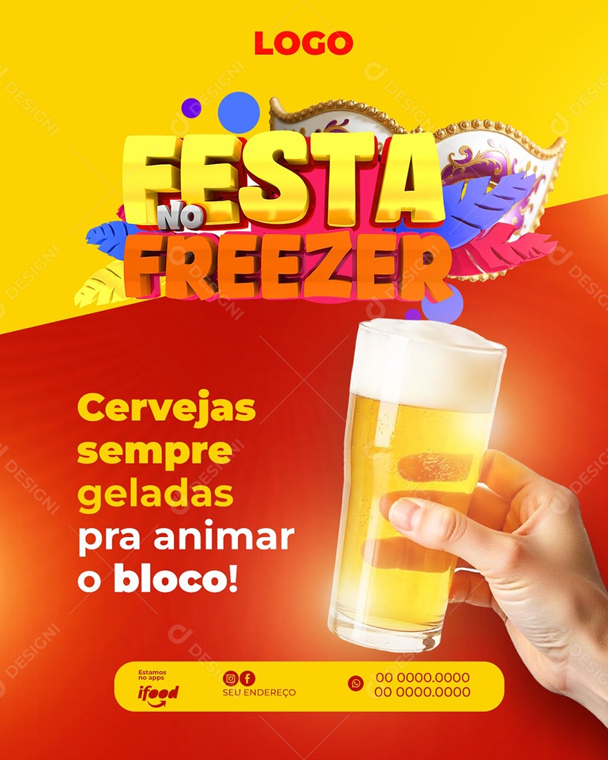 Festa No Freezer Social Media PSD Editável