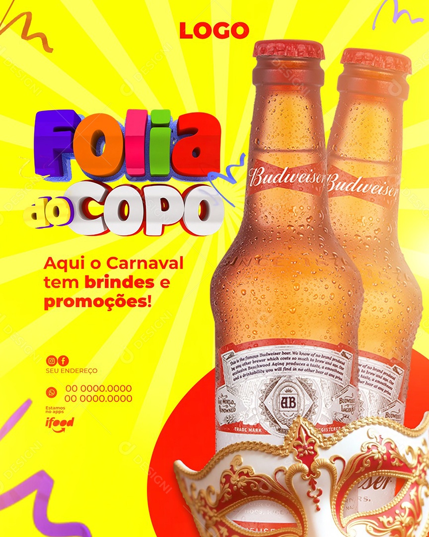 Folia do Copo Social Media PSD Editável