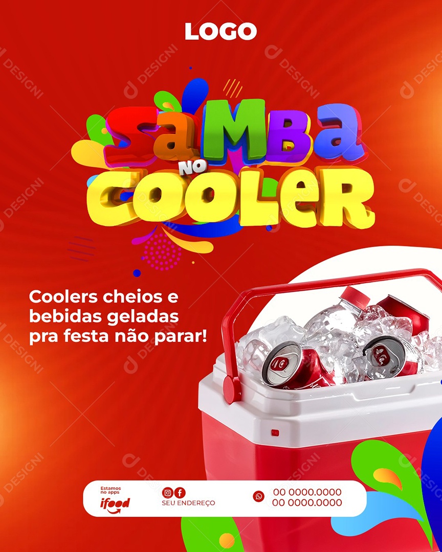 Carnaval Samba no Cooler Selo 3D Pra Composição PSD