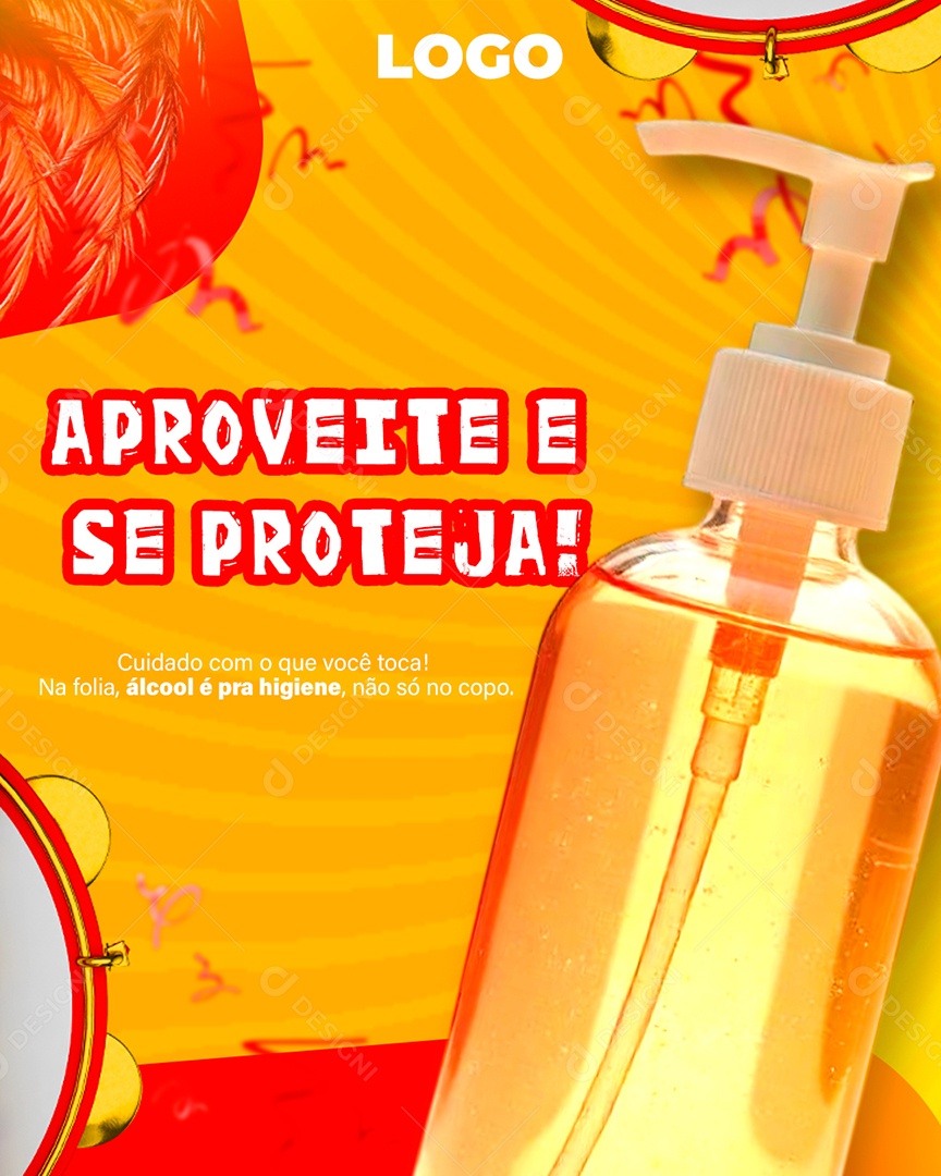 Carnaval Aproveito e Se Proteja Social Media PSD Editável