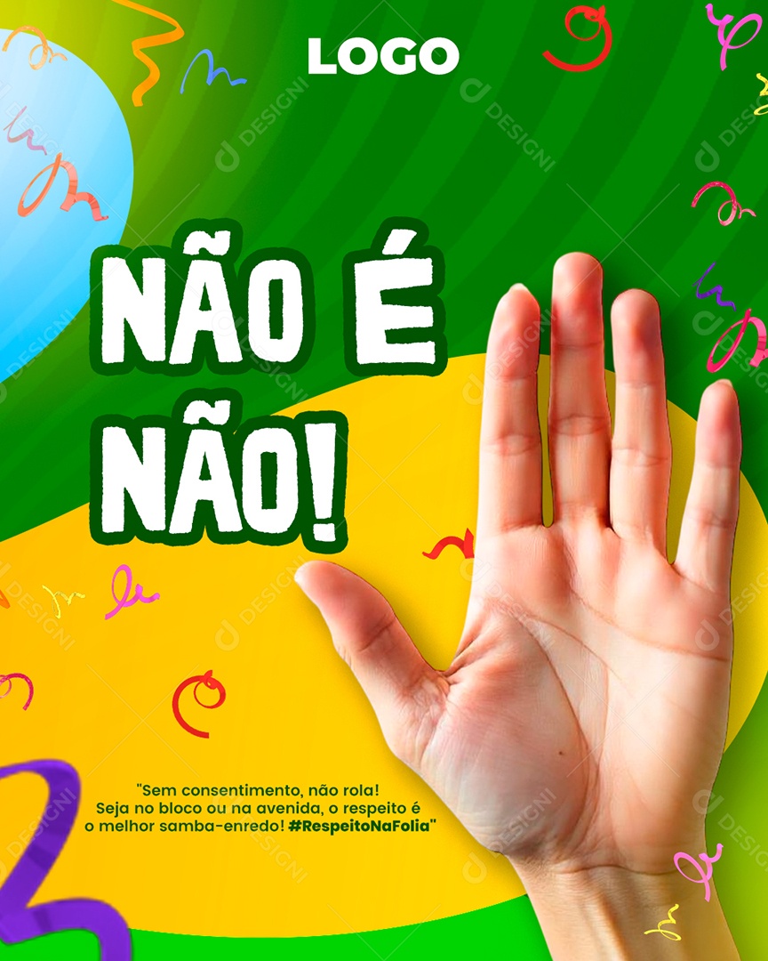 Carnaval Não é Não Social Media PSD Editável