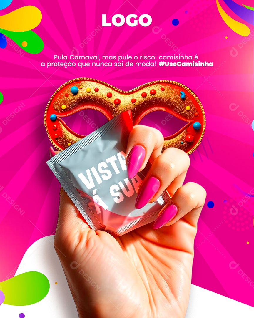 Carnaval Pula o Carnaval Mais Pule o Risco Social Media PSD Editável